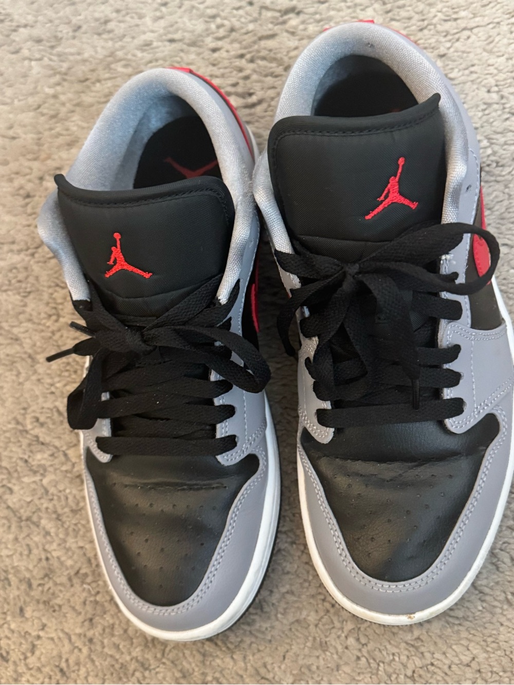 Jordan Men’s Low-Top Sneakers in Black, Gray and Red